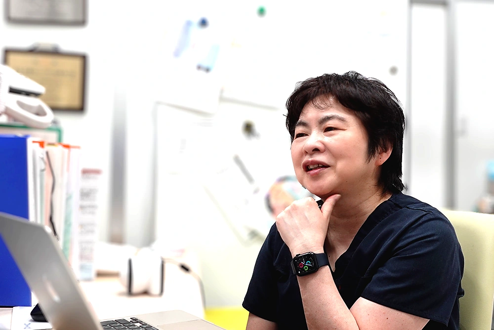 菊地克子（きくち・かつこ）氏.。仙台たいはく皮膚科クリニック院長。（写真／編集部）