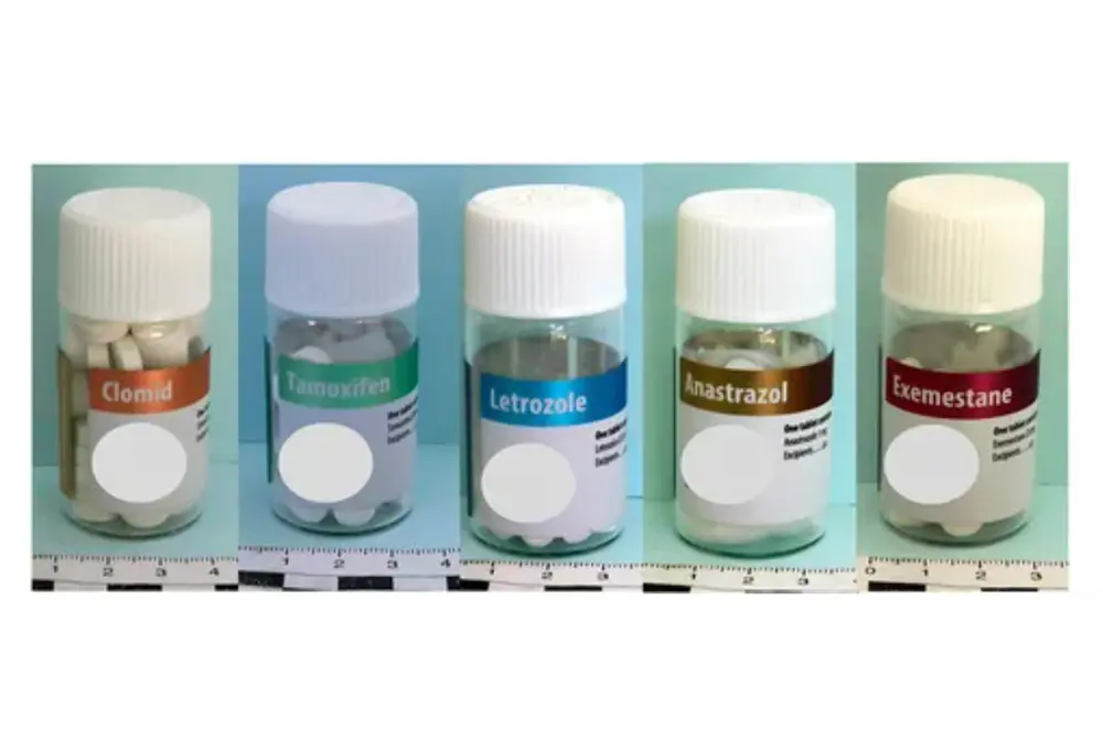 ステロイドをやめた後のホルモンの乱れを治すために治療が行われている。写真は「ポストサイクルセラピー（PCT）」に使用される薬剤の例。（出典／Front Chem. 2025 Mar 19;13:1536858.）