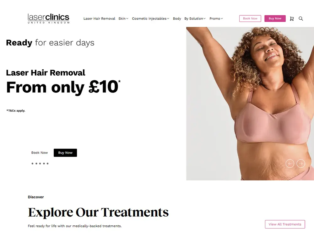 オーストラリアから始まったクリニックが、英国で展開。安さを強調している。(出典/Laser Clinics)