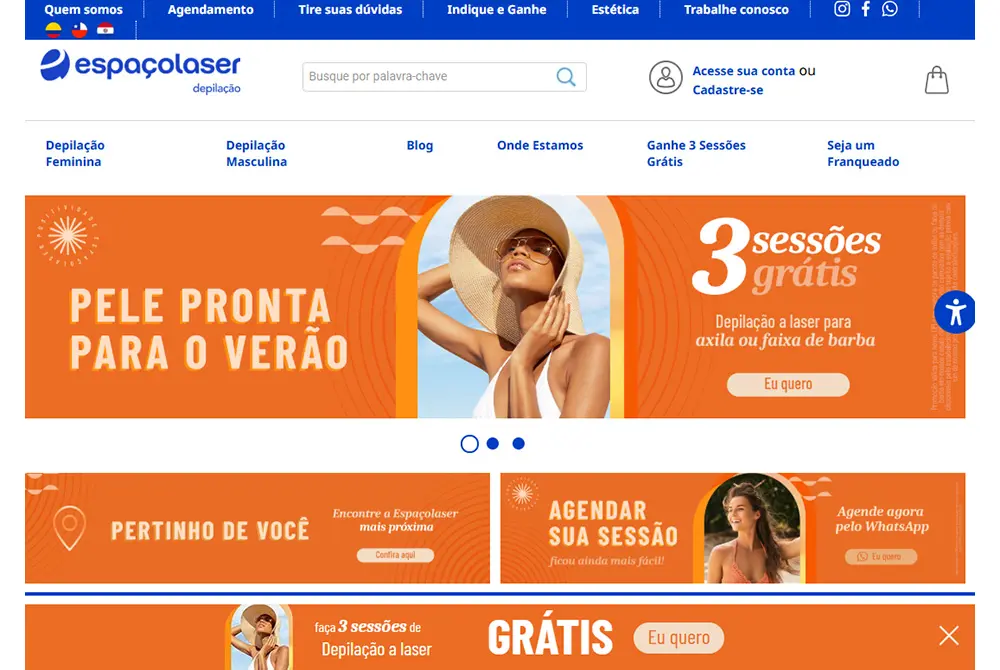 ブラジルの巨大チェーン。レーザー脱毛を中心に提供。(出典/Espaçolaser)