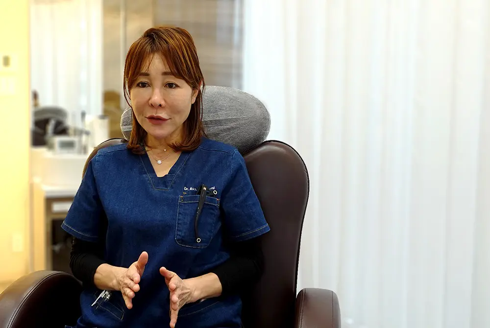 今泉明子（いまいずみ・あきこ）氏。今泉スキンクリニック院長。（写真／編集部）